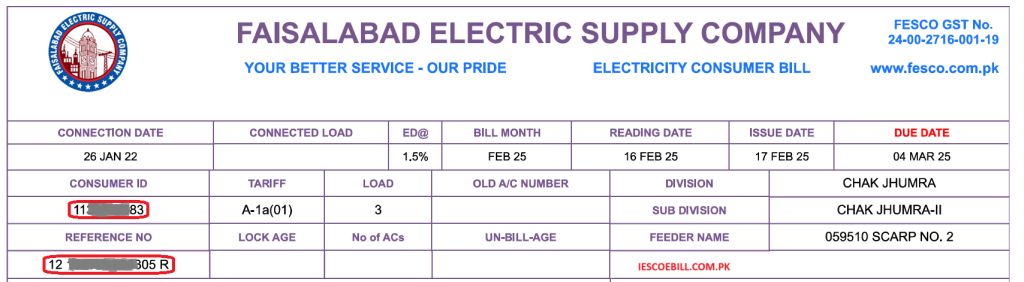 FESCO Online Bill 1 FESCO ONLINE BILL